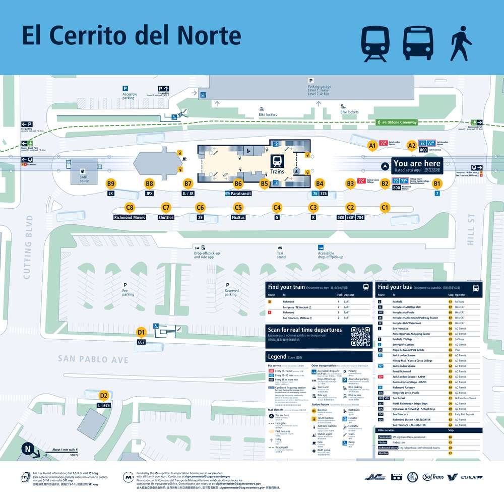 Transit Stops Around El Cerrito del Norte Station Station