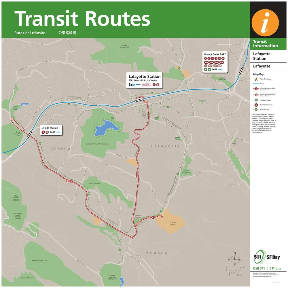 Transit Routes Map for Lafayette Station Station