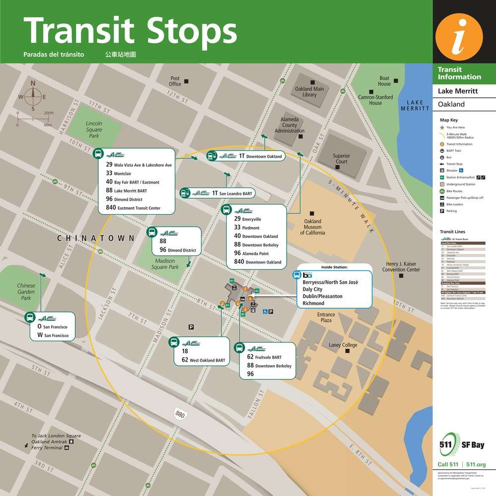 Transit Stops Around Lake Merritt Station Station