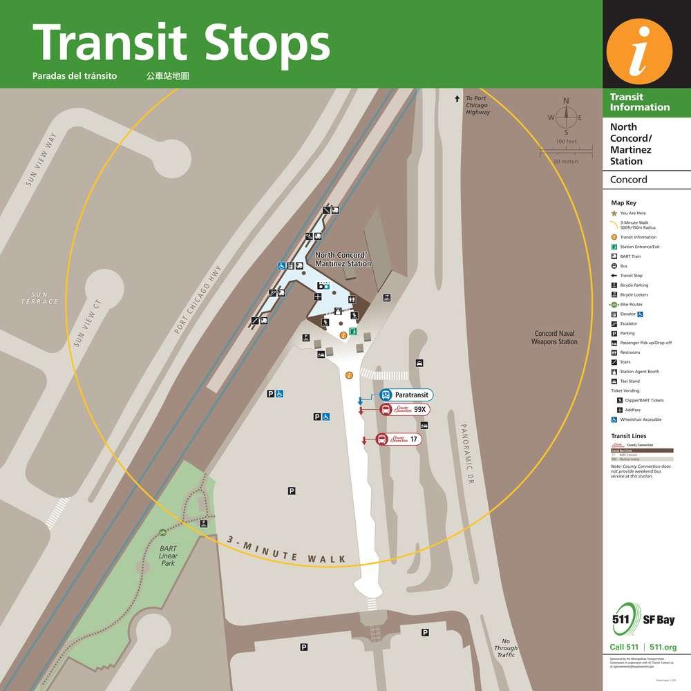 North Concord / Martinez Station Station Layout Map