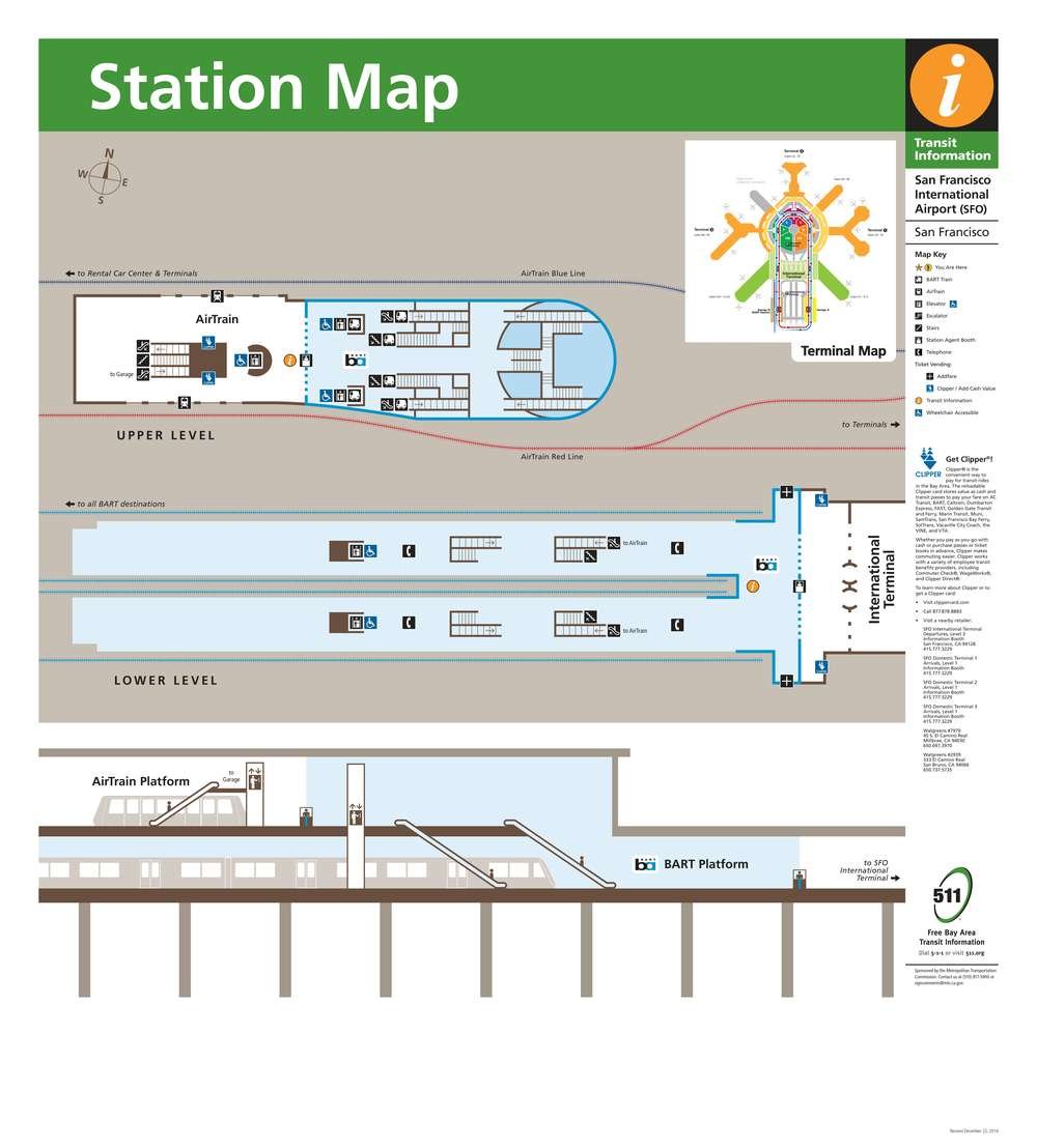 San Francisco International Airport Station Station Layout Map